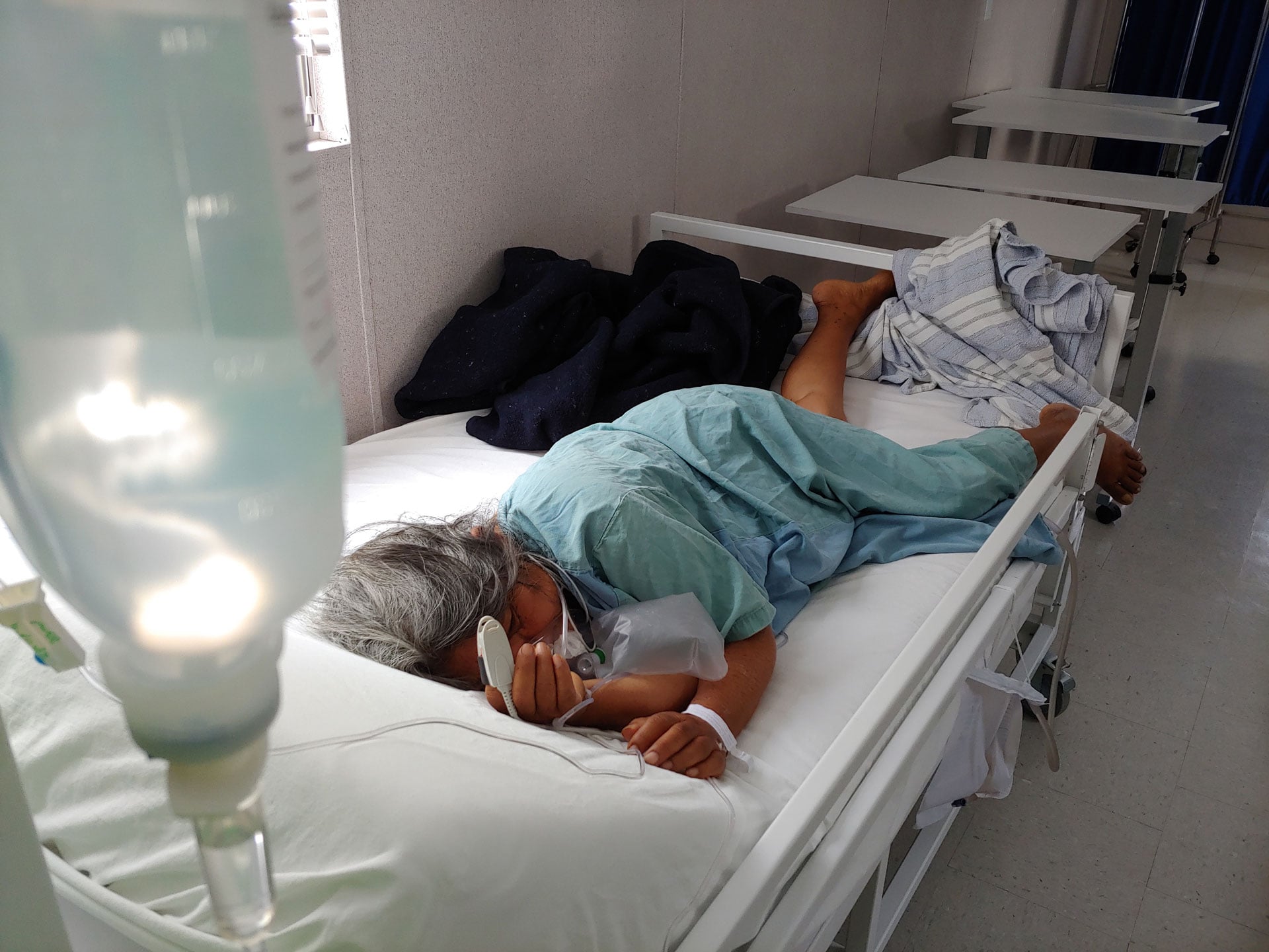 En el Hospital Móvil sólo se pueden atender pacientes que requieran oxígeno por puntas nasales o mascarilla reservorio.