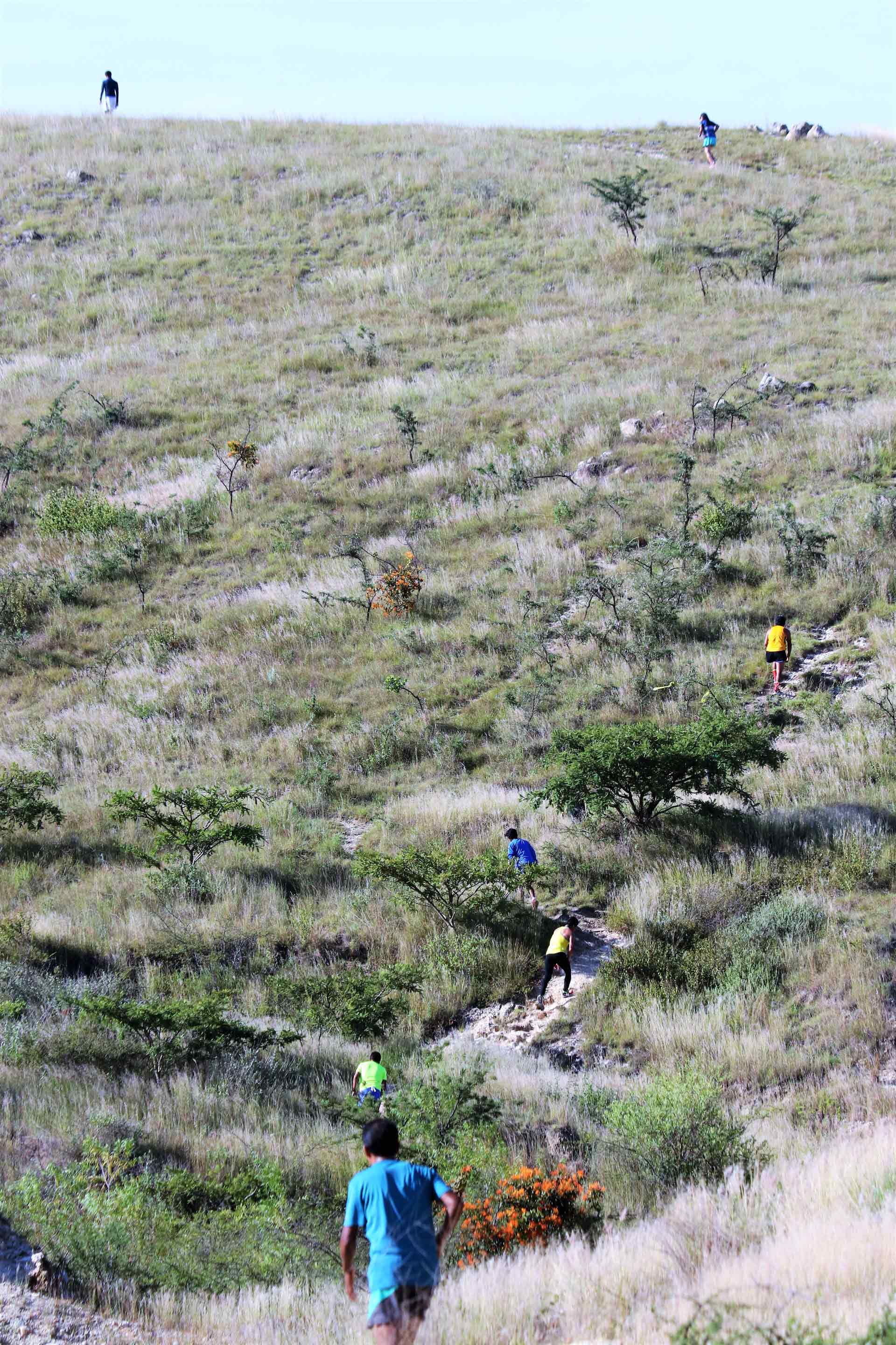 Uno de los ascensos y descensos más desafiantes del recorrido en el monte eteco.