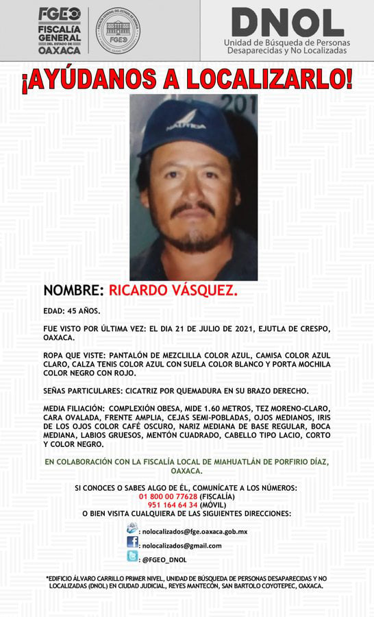 Ricardo tiene 45 años de edad.