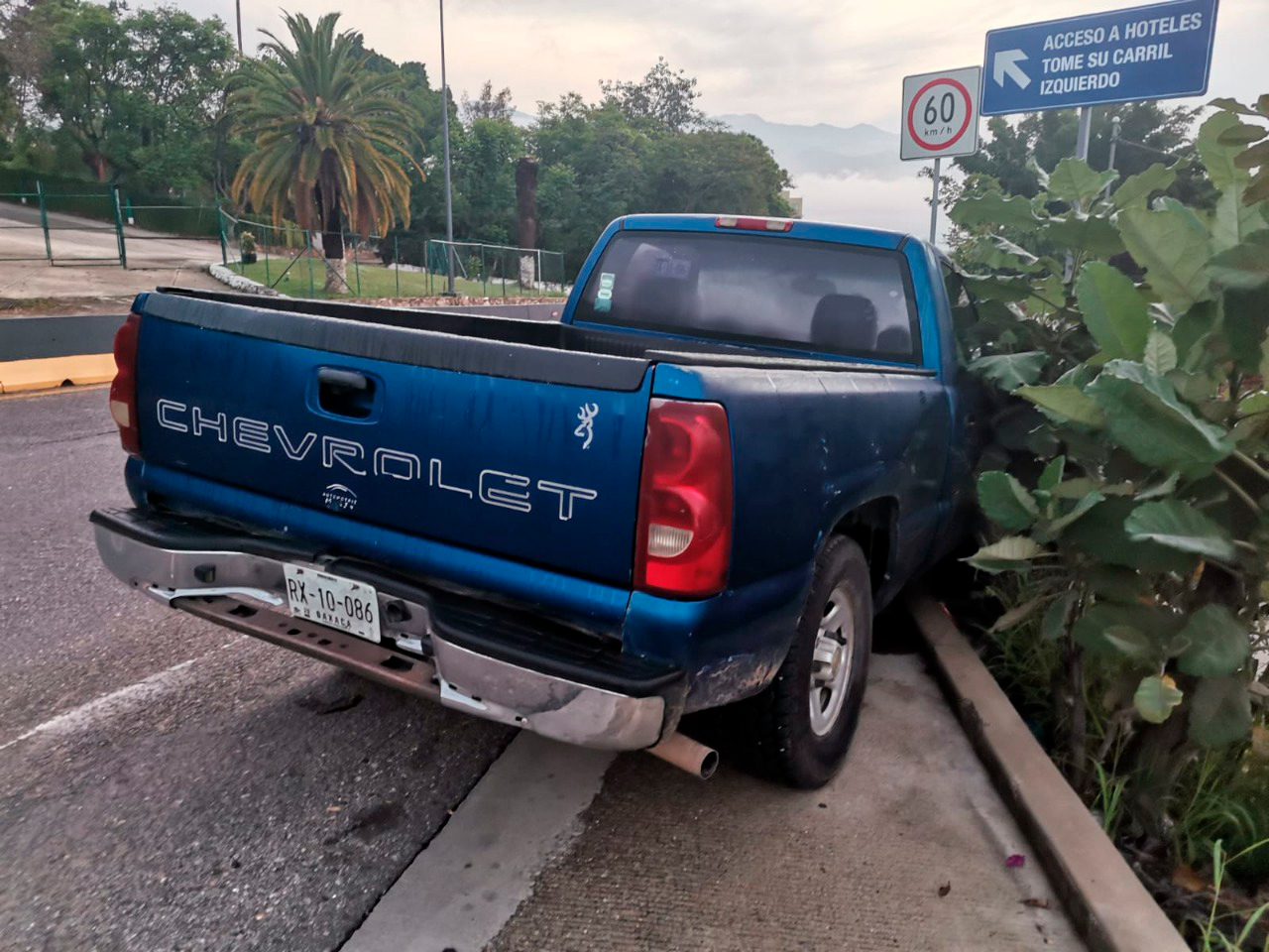 La camioneta accidentada.