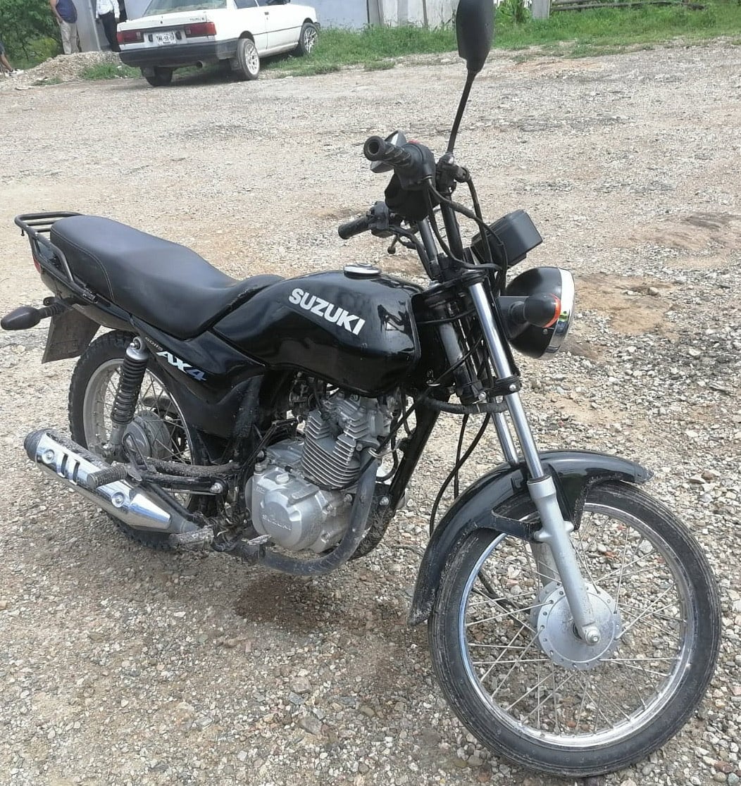Motocicleta que fue robada en el estado de Puebla.