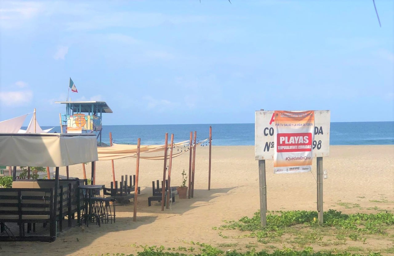 Así luce el panorama en playa Zicatela.
