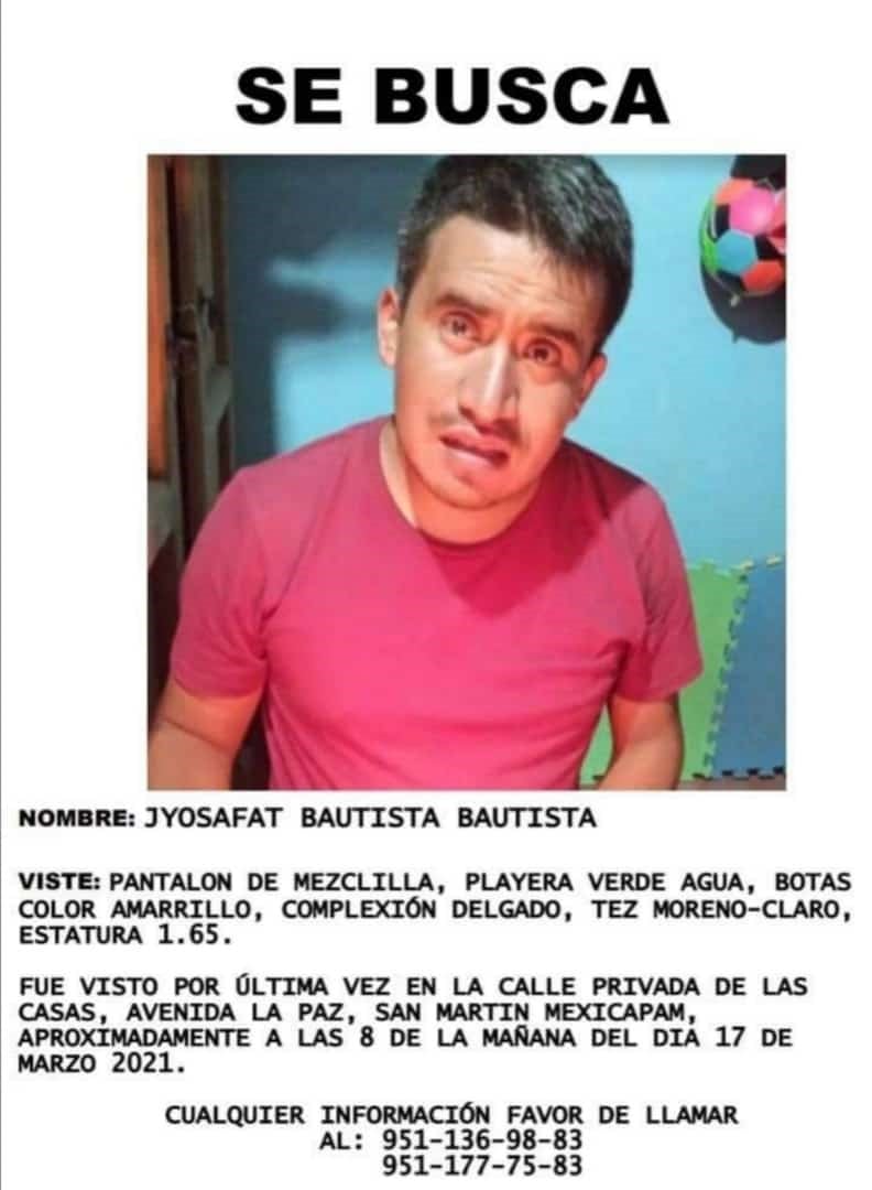 Josafat se perdió en San Martín Mexicápam.