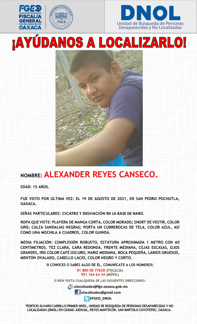 Alexander tiene 15 años de edad.