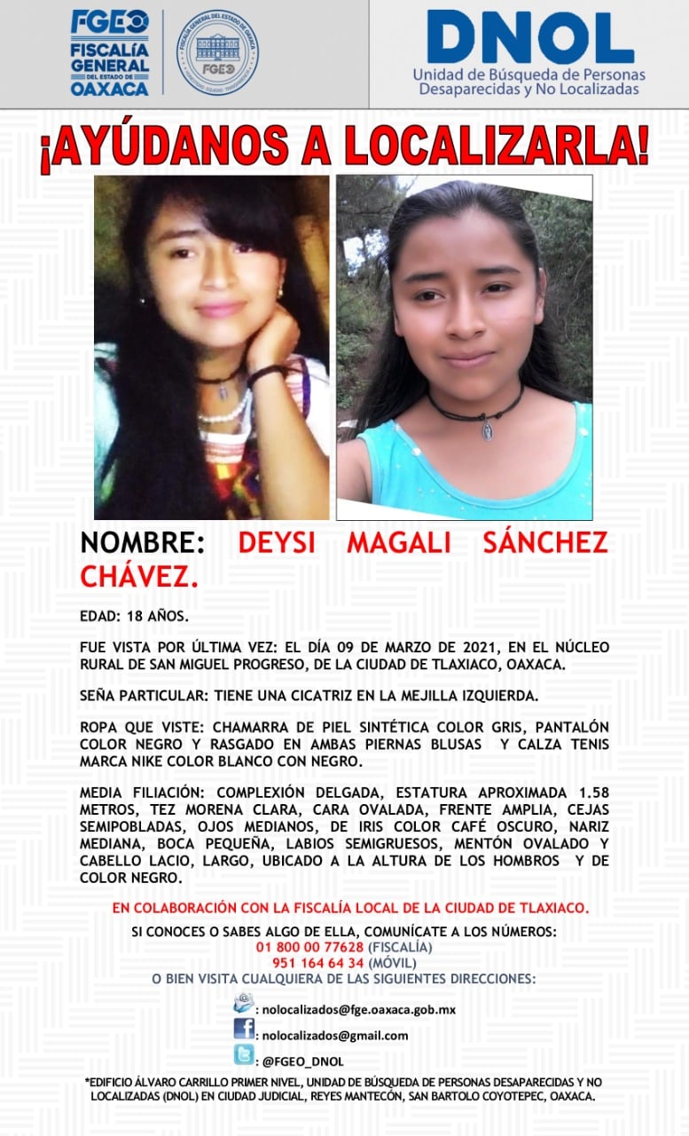 Daisy Magaly tiene 18 años de edad.