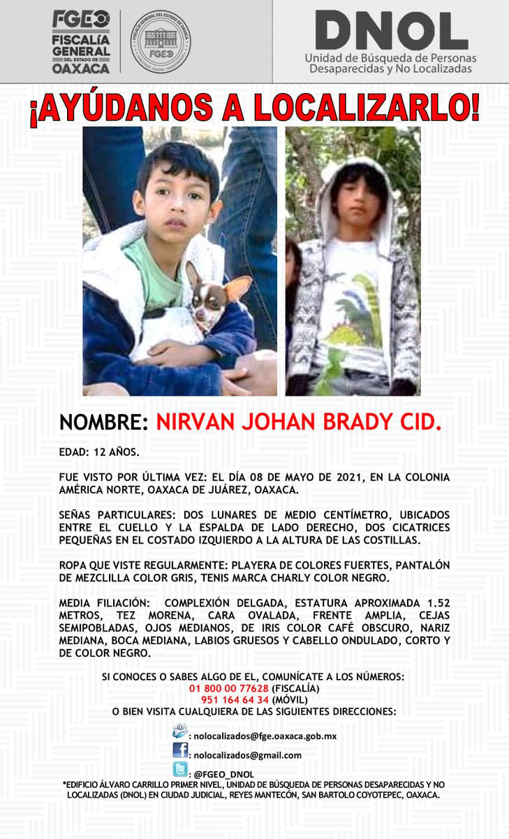Nirvan Johan tiene 12 años de edad.