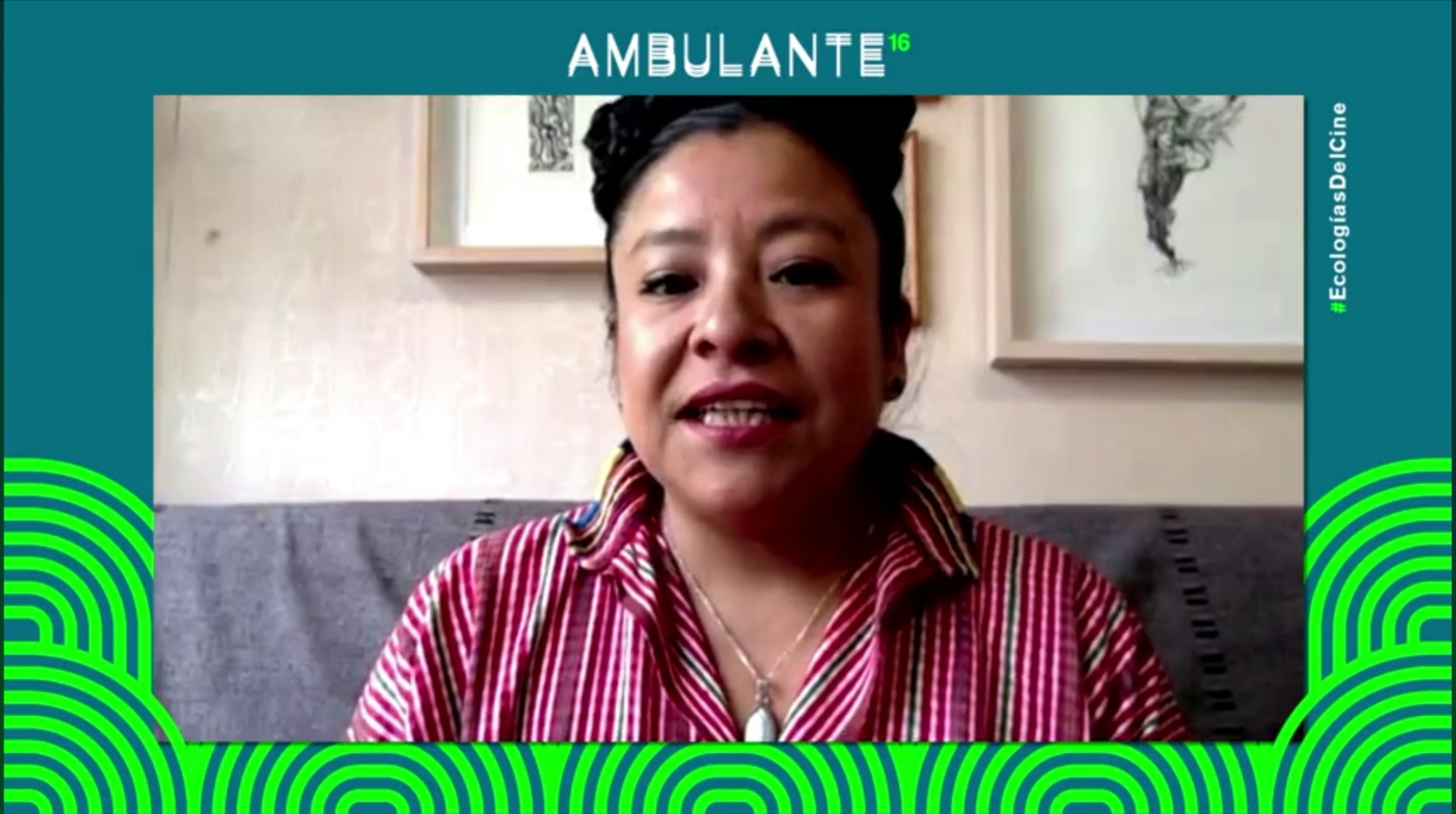 La actriz oaxaqueña Mónica del Carmen, durante la rueda de prensa virtual. Captura de pantalla