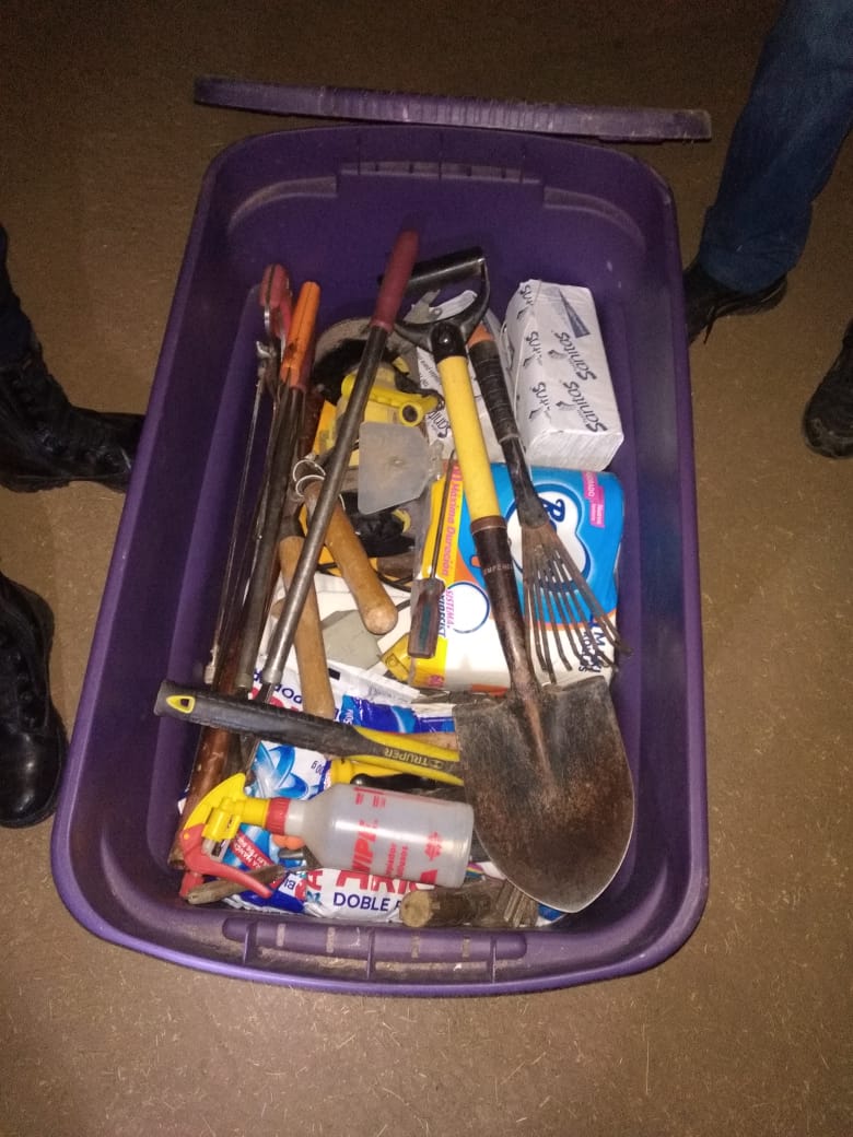 Pertenencias que sustrajo de un establecimiento.