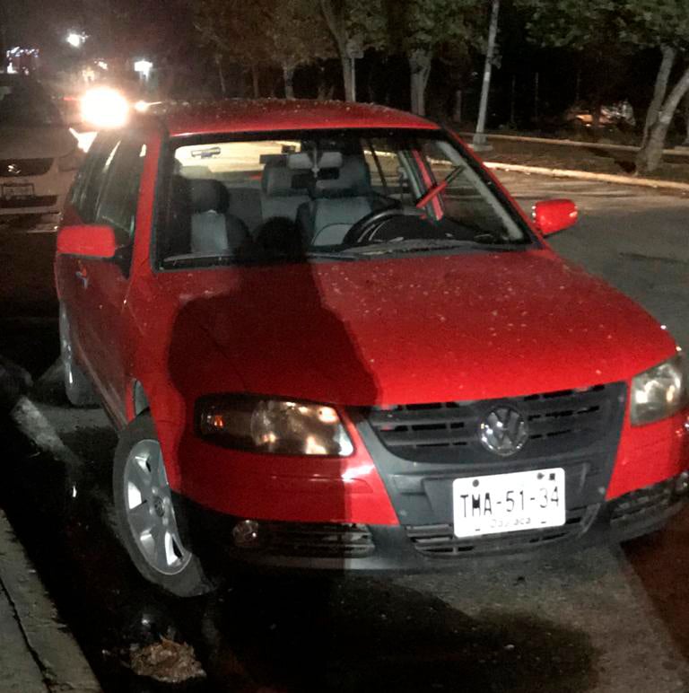 La unidad de motor Volkswagen robada en Santa Cruz Amilpas.