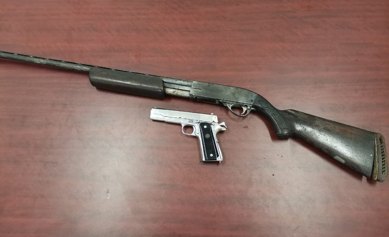 Las armas fuego decomisadas en el operativo en la Costa.