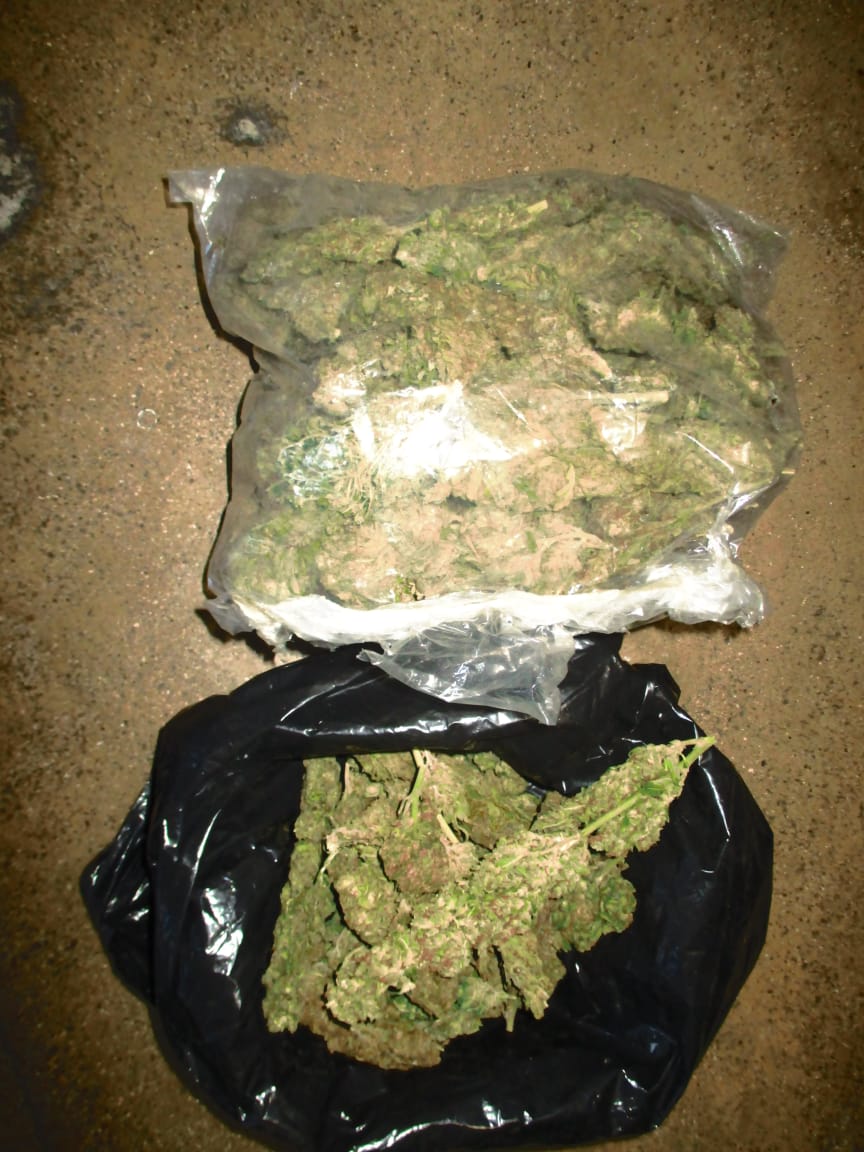 El envoltorio de mariguana que le fue asegurado