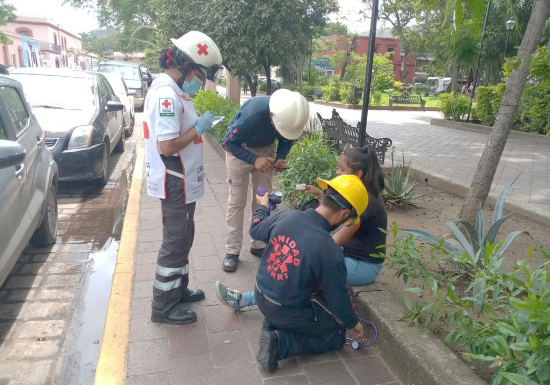 La joven fue auxiliada por paramédicos de Unidad Terry.