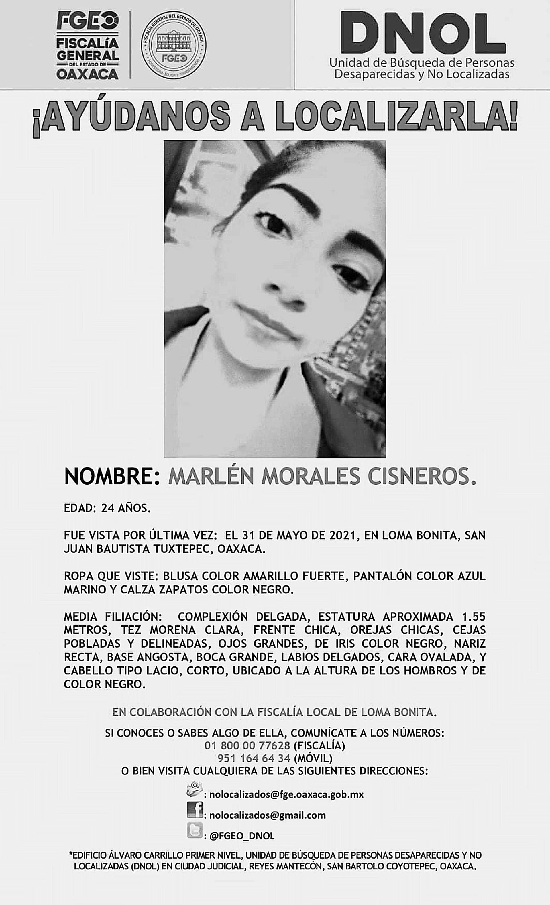 Marlene tiene 24 años de edad.