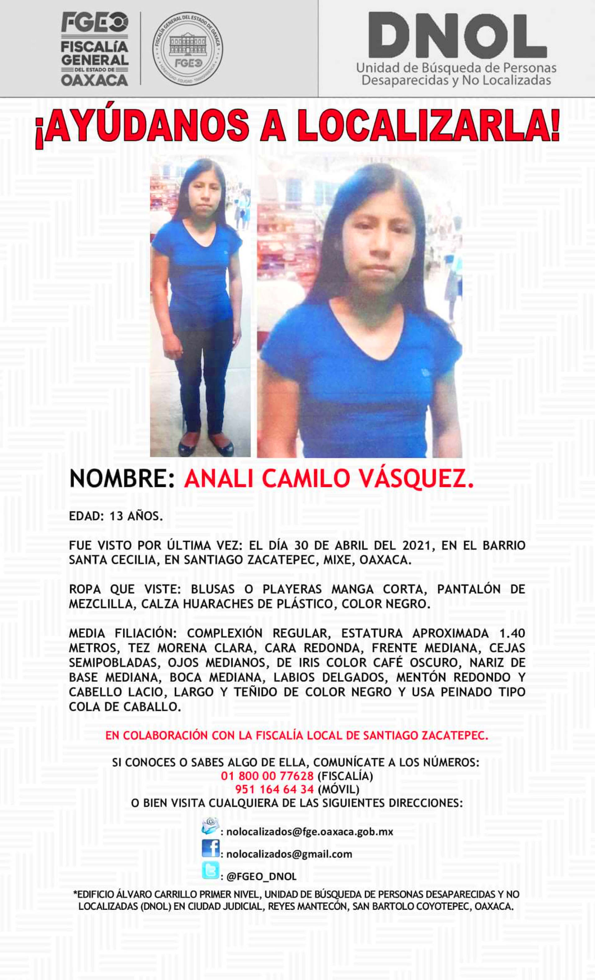 Analí tiene 13 años de edad.