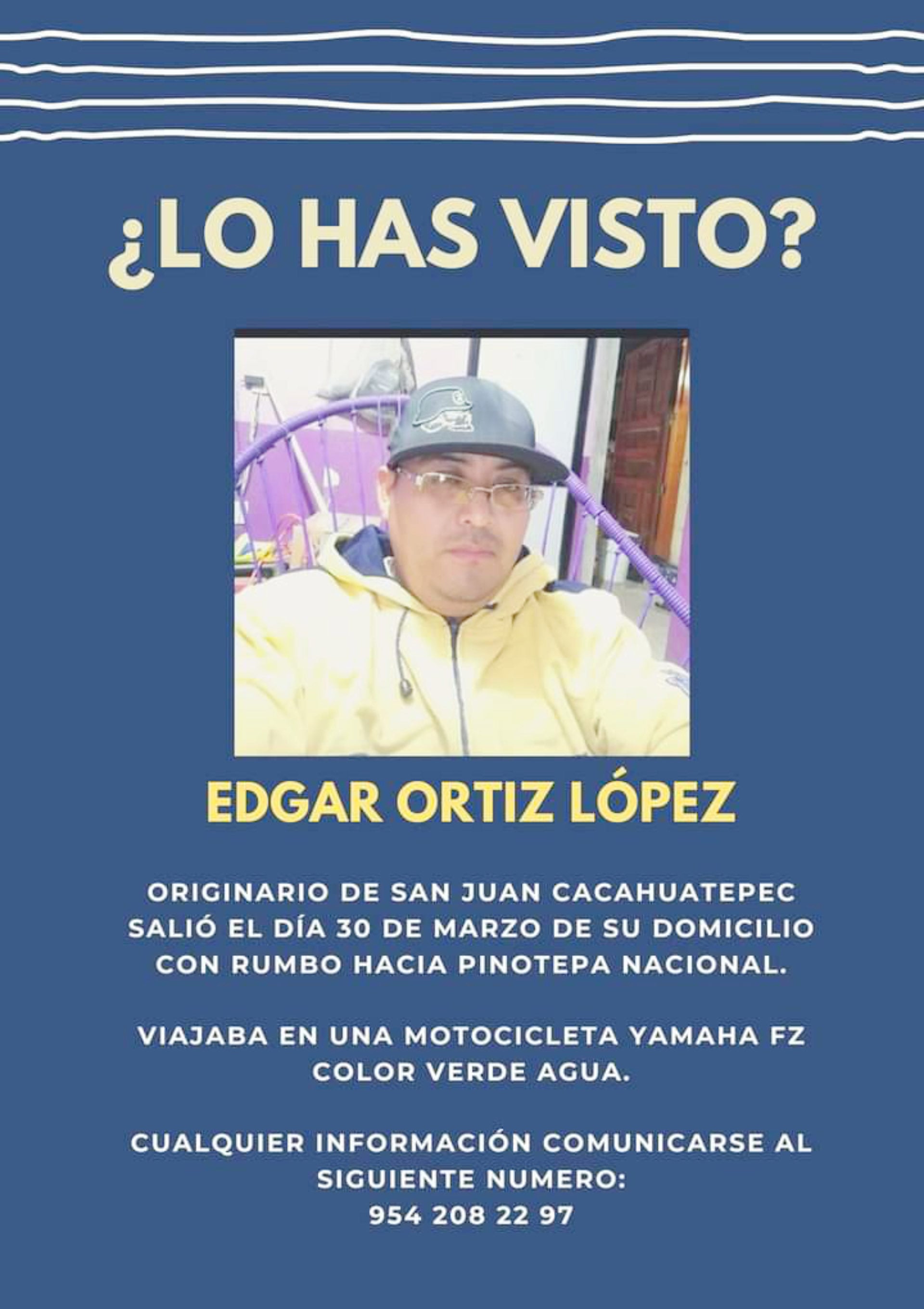 Edgar fue decapitado y sus restos localizados en Jicayán y Tlacamama.