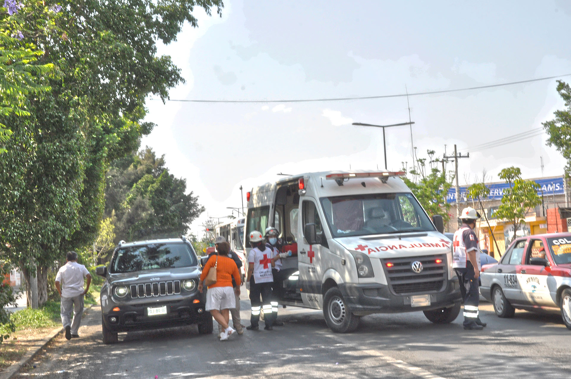 El lesionado fue atendido y valorado en la unidad 042 de la Cruz Rojas.