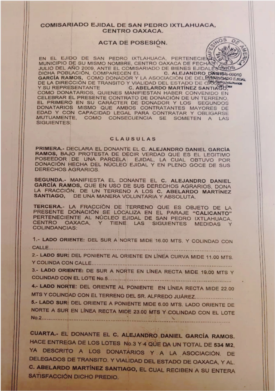 Aunque existe un acta de posesión, el ex presidente de la asociación niega tener los papeles.