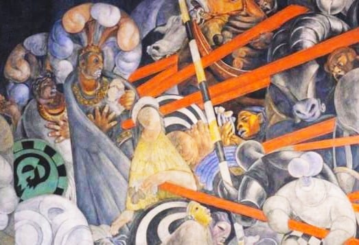 Jean Charlot: La masacre del Templo Mayor (Frag.), Antiguo Colegio de San Idelfonso (1942).