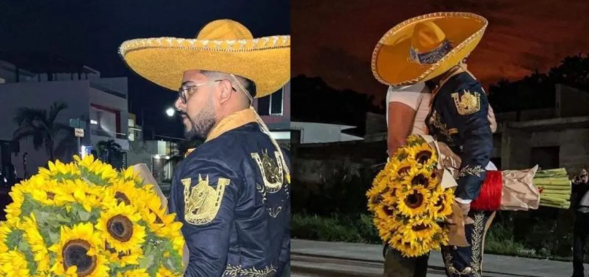 VIDEO| Charro regala flores amarillas a novio y le promete amor eterno |  NVI Noticias